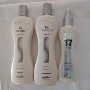 BioSilk Silk Therapy Shampoo Conditioner 17 Miracle Set Of 3 Made USA Hair Care
